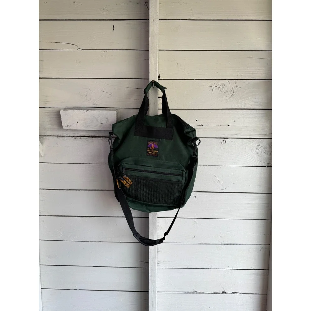 Outward Hound Pet Travel Gear Bag Green Canvas Shoulder Tote Dog Travel Carrier